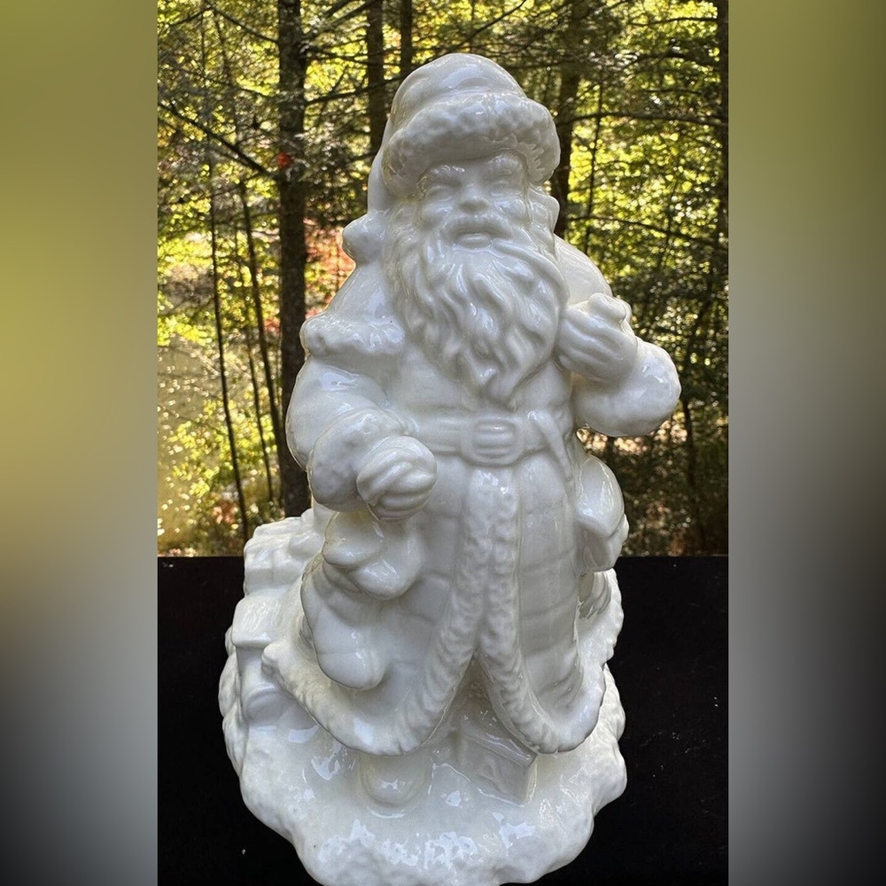 Rare White Porcelain Santa The Berkshire Ivy Gardens Ceramic Planter -Ch5